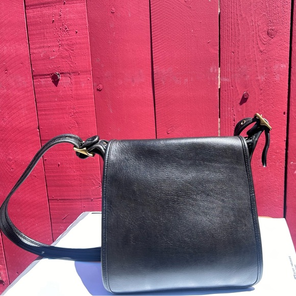 Coach Handbags - Vintage Coach 9144 Legacy BLACK Leather Studio Flap Crossbody Bag USA